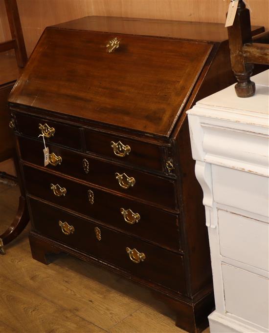 A George III mahogany bureau W.96cm